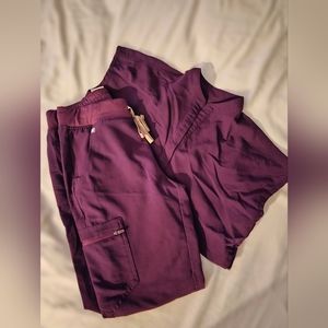 FIGS Rare Deep Purple Scrub Set Jogger and Top